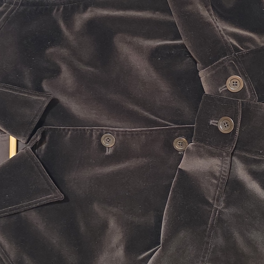 Jones New York Womens Brown Velvet Blazer Sx 2X Button Front Pockets Jacket